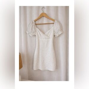 Yilibasha White Eyelet Mini Dress - Size XS